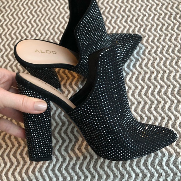 Glittery black mule heels. NWT - Picture 6 of 12